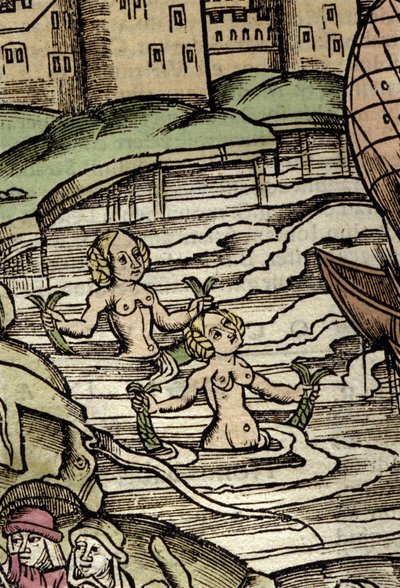 Representasjon av sirener. 1500-talls gravering av Unknown artist