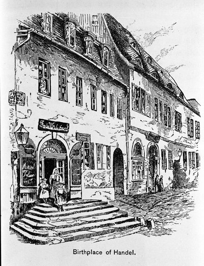 Representasjon av huset der George Frideric Handel ble født (George Frideric Handel av Unknown artist
