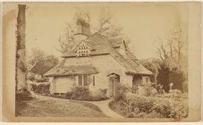 Thomas Roberts#39; residens ved Wodenethe Fish Kill på Hudson, NY [utvendig utsikt over Rose Cottage, Blaise Hamlet] av Unknown artist