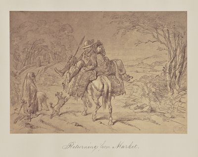 Tilbake fra markedet. av Unknown artist