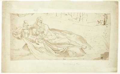 Elven Tiber, med Romulus og Remus av Unknown artist