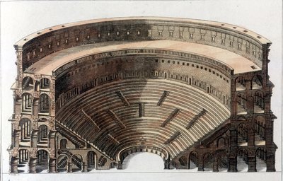 romersk teater. Gravering fra begynnelsen av 1800-tallet. av Unknown artist