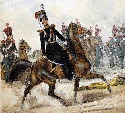 Russiske kosakker - tegning, deb. 1800-tallet av Unknown artist