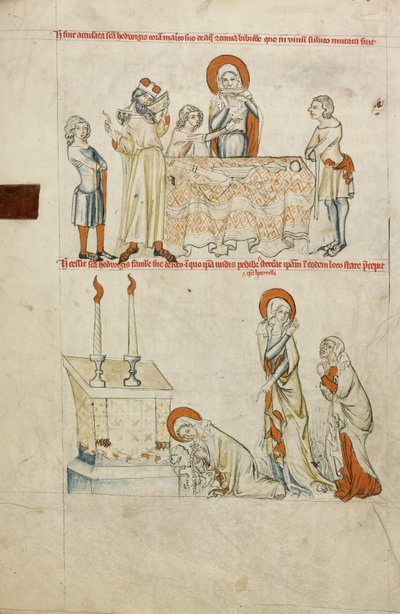 Sankt Hedvig nekter å drikke vin; Sankt Hedvig ber foran et alter av Unknown artist