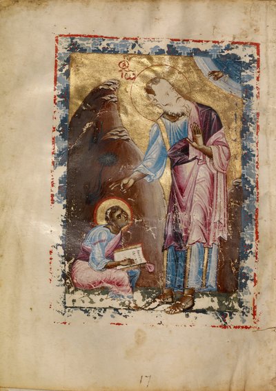 Evangelisten Johannes dikterer av Unknown artist