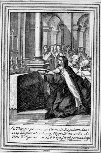 Den hellige Therese av Jesus eller den hellige Therese av Avila (1515-1582) ber. av Unknown artist