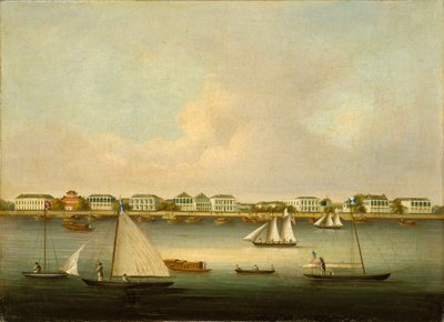 Scene ved inngangen til Yang Tse Kiang-elven ved Woosung av Unknown artist