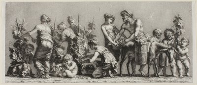 Scene med druehøsting av Unknown artist