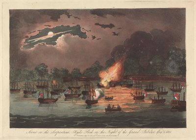 Scene på Serpentine, Hyde Park på The Night of the Grand Jubilee, 1. august 1814 av Unknown artist