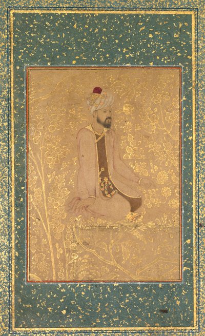 Seated Scholar, Border Fragment fra Teheran/Berlin-albumet av Unknown artist