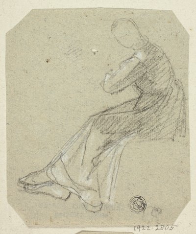 Sittende kvinne i profil av Unknown artist