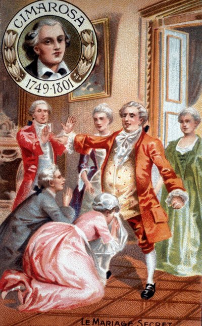 Hemmelig ekteskap med Domenico Cimarosa (1749 - 1801). av Unknown artist