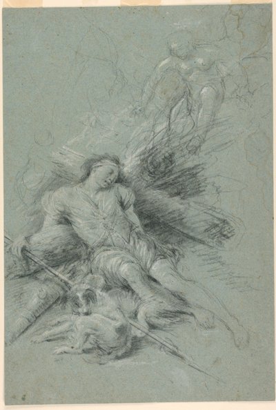Selene ser den sovende Endymion av Unknown artist