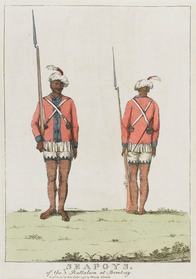 Sepoyer fra 3. bataljon i Bombay av Unknown artist