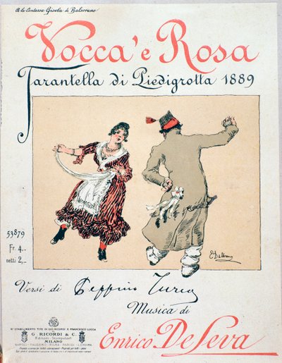 Nodecover av tarantellaen Vocca e Rosa av Enrico de Leva av Unknown artist
