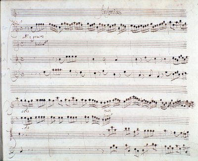 Noter for The coronation of Darius av Giuseppe Aldrovandini (1703) av Unknown artist