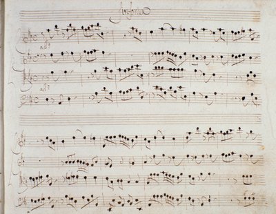 Noterside for operaen Mithridate av Giuseppe Aldrovandini (1706) av Unknown artist