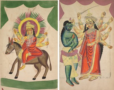 Sheetaladevi: Koppegudinnen (rekto); Durga (verso) av Unknown artist