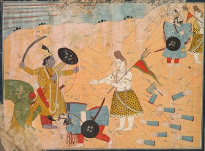 Shiva Interses for Vanasura: Skina fra Aniruddha Usha-seksjonen aa Krishna Leela av Unknown artist