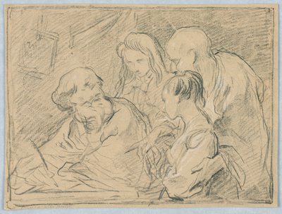 Skisse for et maleri av presentasjonen av jomfruen av Unknown artist