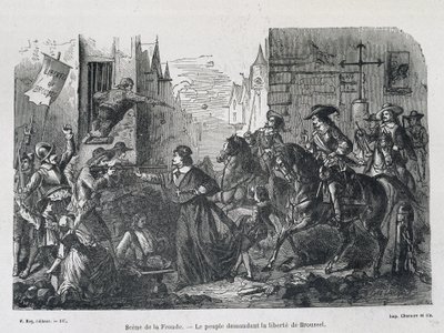 Sling Scene - Folket som ber om Brousels frihet i 1648 av Unknown artist