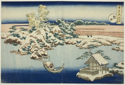Snø på Sumida-elven, fra serien Snø, måne og blomster av Unknown artist