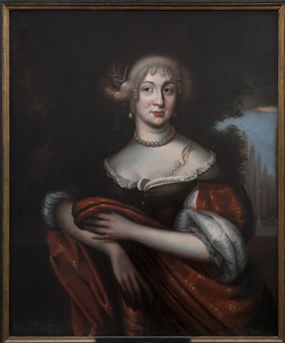 Sophie Amelie de Nassau Siegen, tysk prinsesse, hertuginne av Courland (Latvia) - Portrett av grevinne Sophie Amalie av Nassau-Siegen (1650-1688), hertuginne av Courland, Anonym . Olje på lerret. Mål: 90x74cm. Nationalmuseum Stockholm av Unknown artist