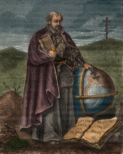 St. Ignatius of Loyola (1491-1556) (coloured engraving) - Portrait of Ignatius of Loyola (Sant Ignazio or Saint Ignatius av Unknown artist