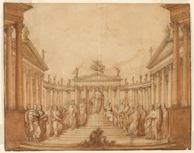 Scenedesign, Apollo med kjente menn og muser av Unknown artist