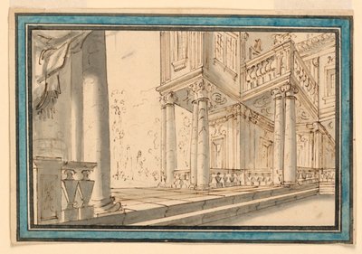 Scenedesign: Atrium av en villa av Unknown artist