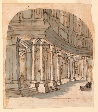 Scenedesign: Curving Portico av Unknown artist
