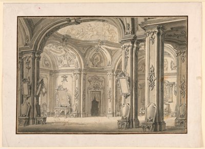Scenedesign: Galleri i et palass av Unknown artist