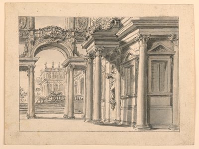Scenedesign: Palace Garden Architecture av Unknown artist