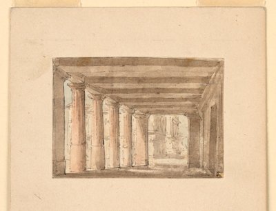 Scenedesign, Portico av Unknown artist