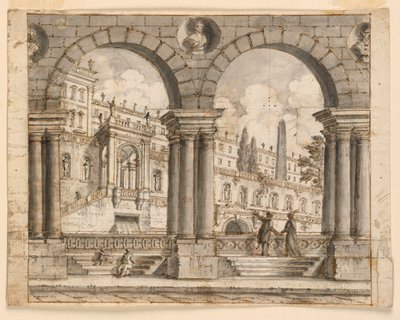 Scenedesign, gate og palasser av Unknown artist