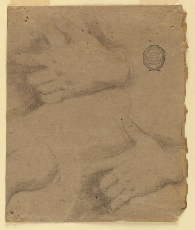 Studie: Tre venstrehender av Unknown artist