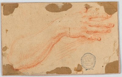 Studie for høyre underarm og hånd til en kvinne av Unknown artist