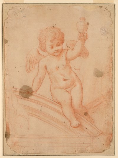 Studie av engel med vase av Unknown artist