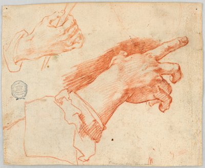 Studie av gestikulerende hender av Unknown artist