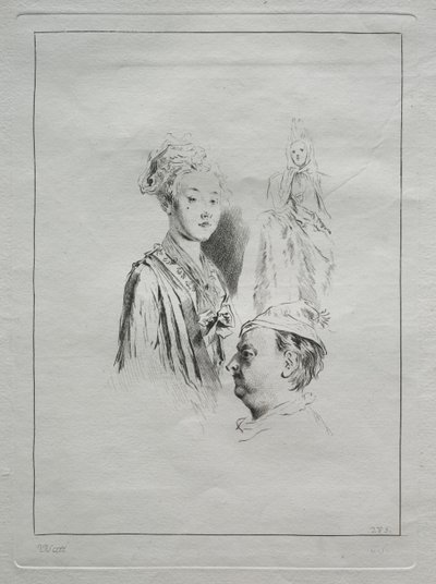 Studie av hoder av Unknown artist