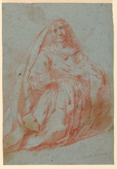 Studie av en sørgende kvinne av Unknown artist