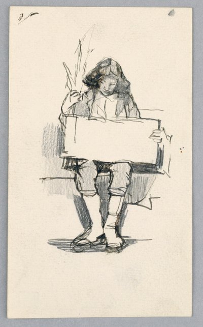 Studie av en ung gutt av Unknown artist