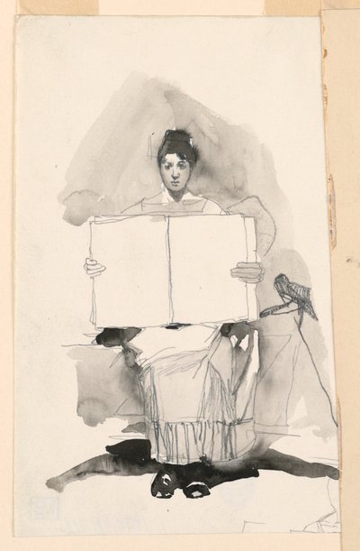 Studie av en ung kvinne av Unknown artist