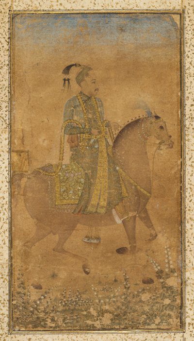Sultan Abdullah Qutb Shah (1614-74) til hest av Unknown artist