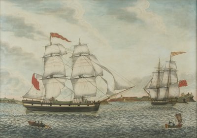 TG William Broderick ved Tynes munning (akvarell og blekk på papir) av Unknown artist