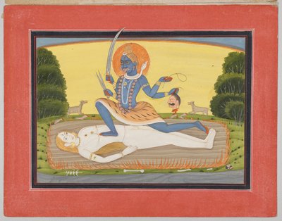 Tantric Devi på Shiva, fra en Mandi Devi-serie av Unknown artist
