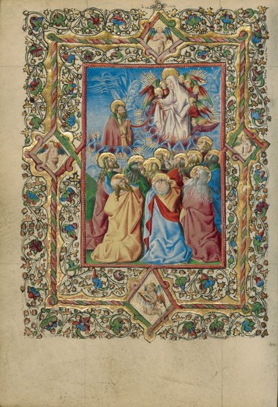 Jomfru Marias himmelfart og Sankt Thomas mottar Jomfruens belte av Unknown artist