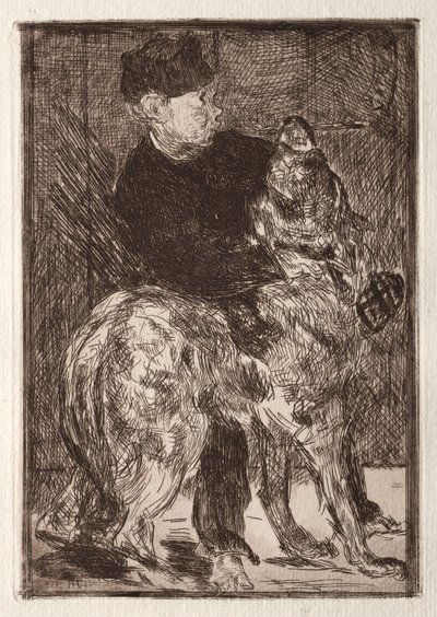 Gutten med en hund av Unknown artist