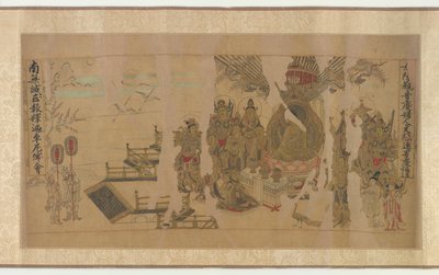 Buddha tiltaler Yamaraja ved Kushinagar av Unknown artist