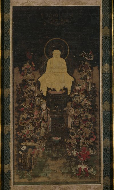 Buddha forkynner «visdommens perfeksjon» (Prajnaparamita) sutraen av Unknown artist